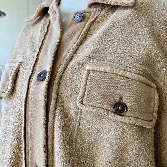 Free People Sable Ruby Shirt Fleece Oversized Button Down Shacket Jacket XSMALL - Picture 11 of 12